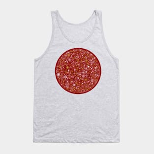 A Thousand Snowflakes in Festive Red Tank Top